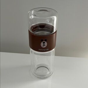Brown Bear glass bottle with filter for tea or fruits